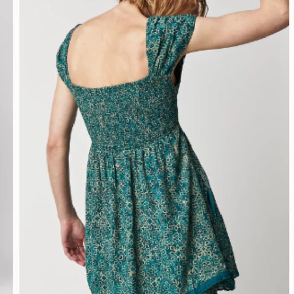 Free People Green Tabitha Mini Dress Size Large NWOT - Picture 4 of 13